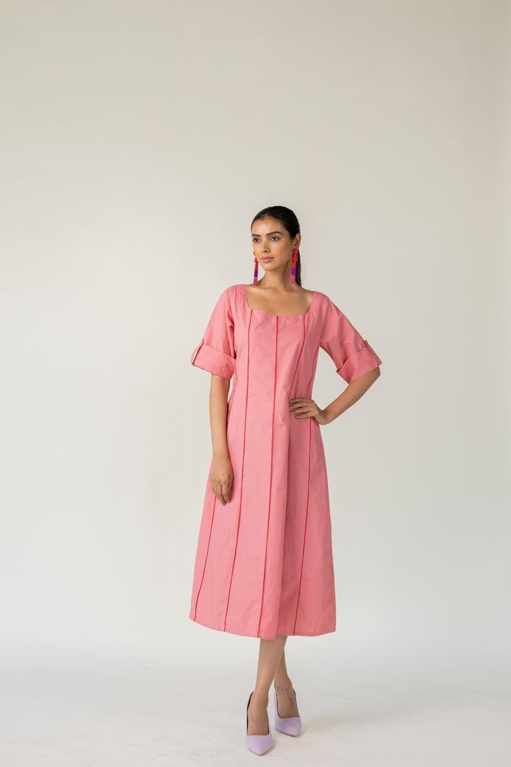 Blush Panelled Dress