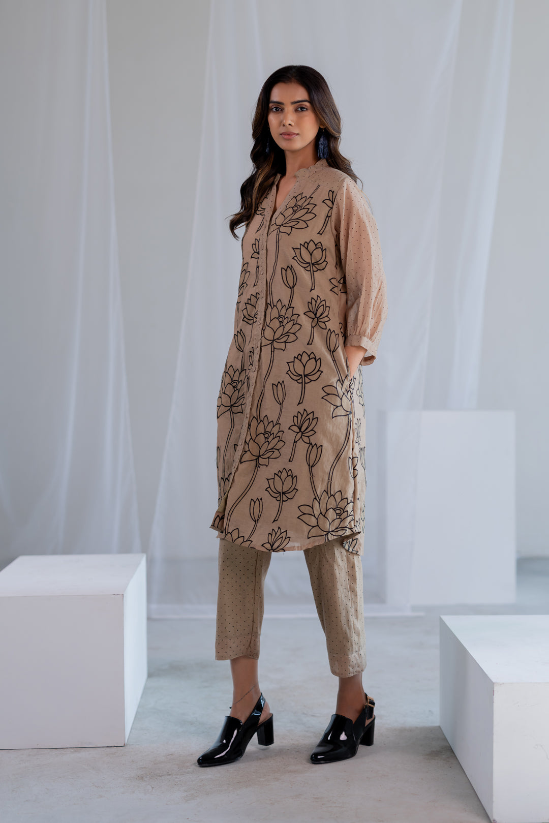 Sand Lotus Tunic Set