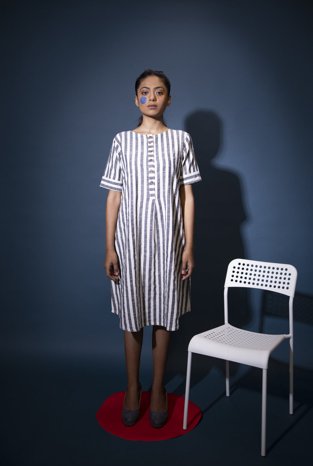 Charcoal White Striped Tunic