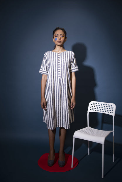 Charcoal White Striped Tunic