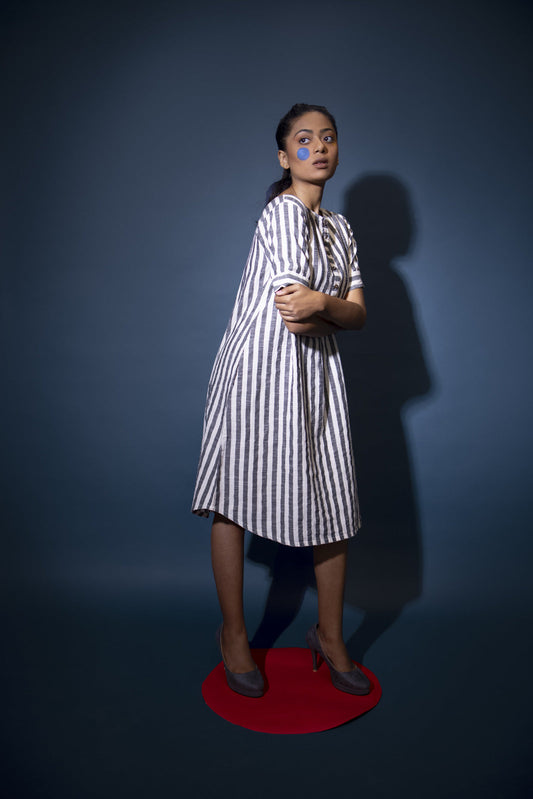 Charcoal White Striped Tunic