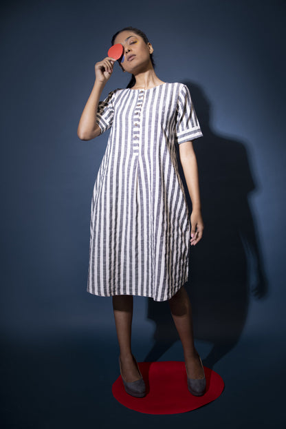Charcoal White Striped Tunic