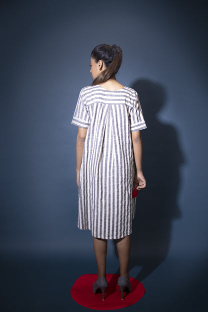 Charcoal White Striped Tunic