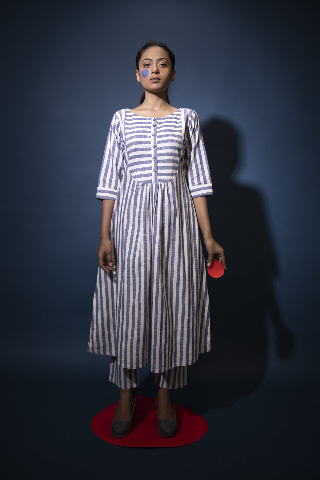 Slate and white striped co-ord set