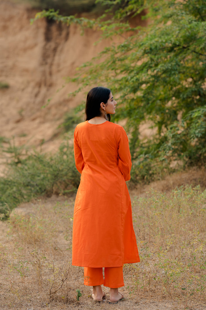 Orange Kurta Set