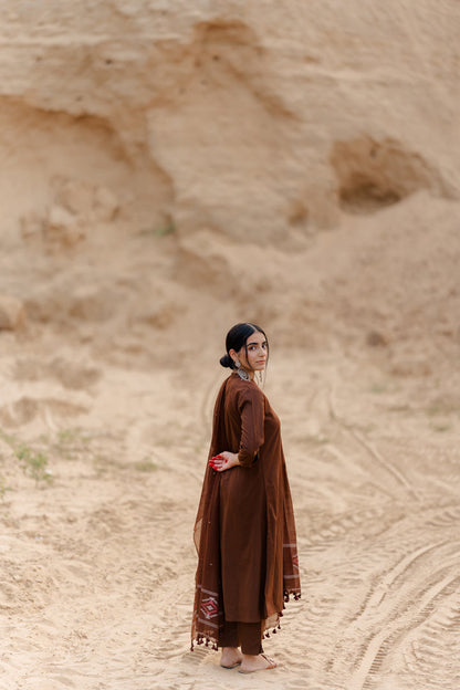Coffee Brown Kurta set with dupatta
