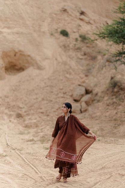 Coffee Brown Kurta set with dupatta