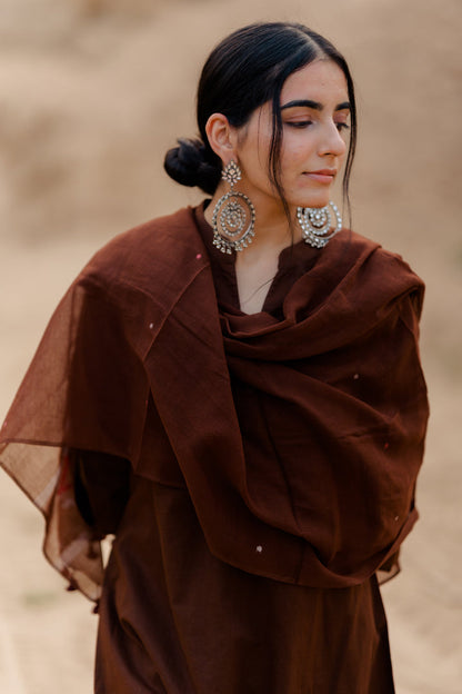 Coffee Brown Kurta set with dupatta