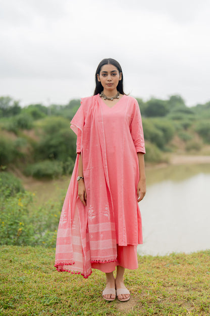 Candy Floss Kurta Set with Dupatta