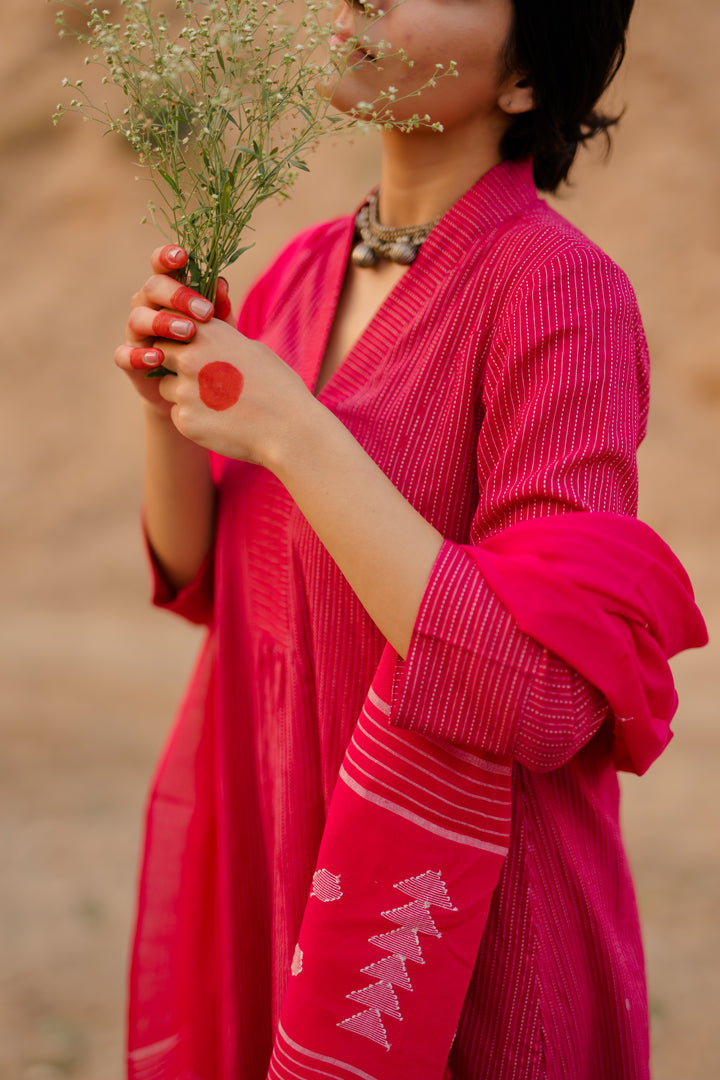 Jazzberry Kurta Set with Dupatta