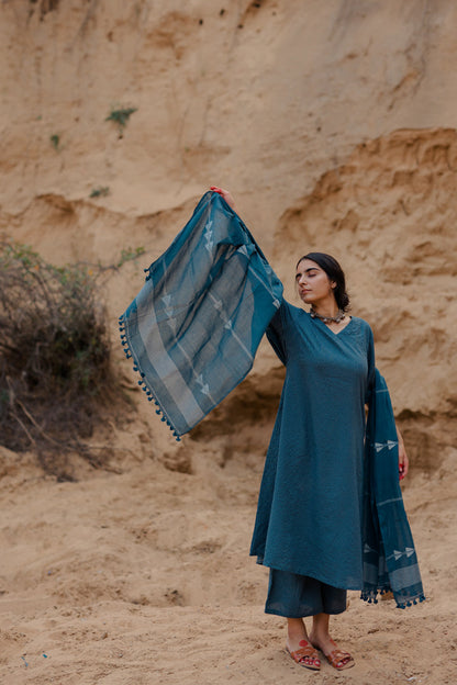 Yale Blue Kurta Set
