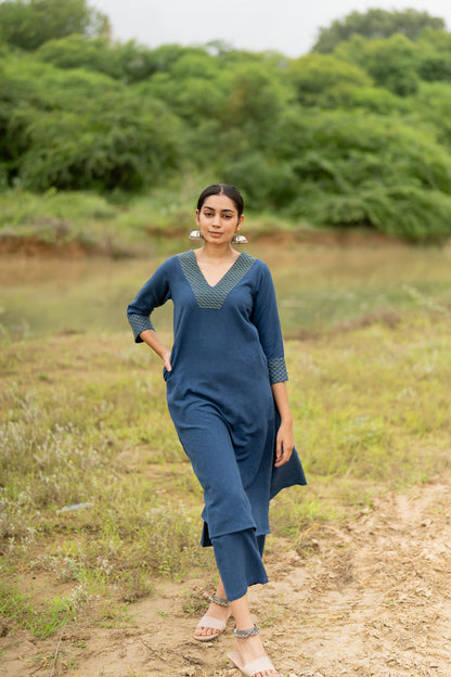 Indigo Blue Kurta Set with Dupatta