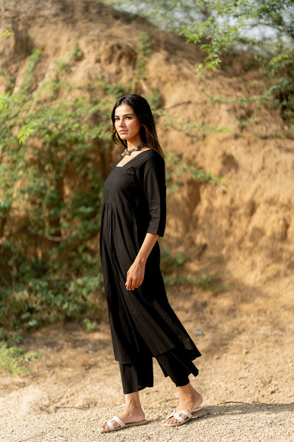 Coal Black Kurta Set