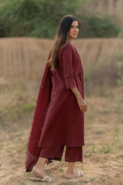 Mahogany Maroon Kurta Set
