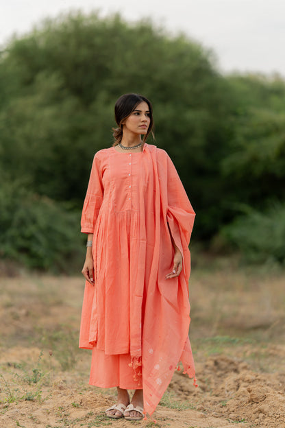Peach Rose Jaamdani Dupatta
