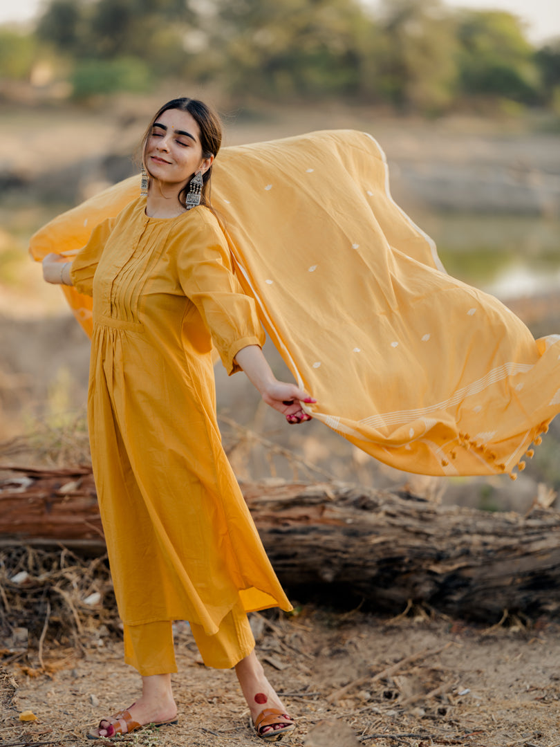 Mustard Kurta Set