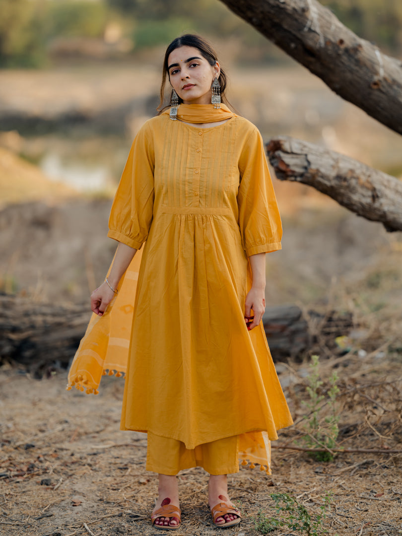 Mustard Kurta Set