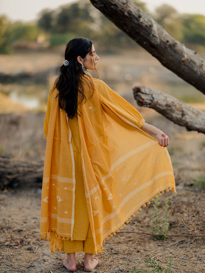 Mustard Kurta Set