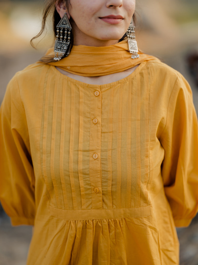 Mustard Kurta Set