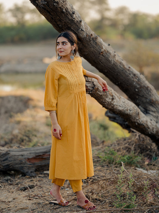 Mustard Kurta Set