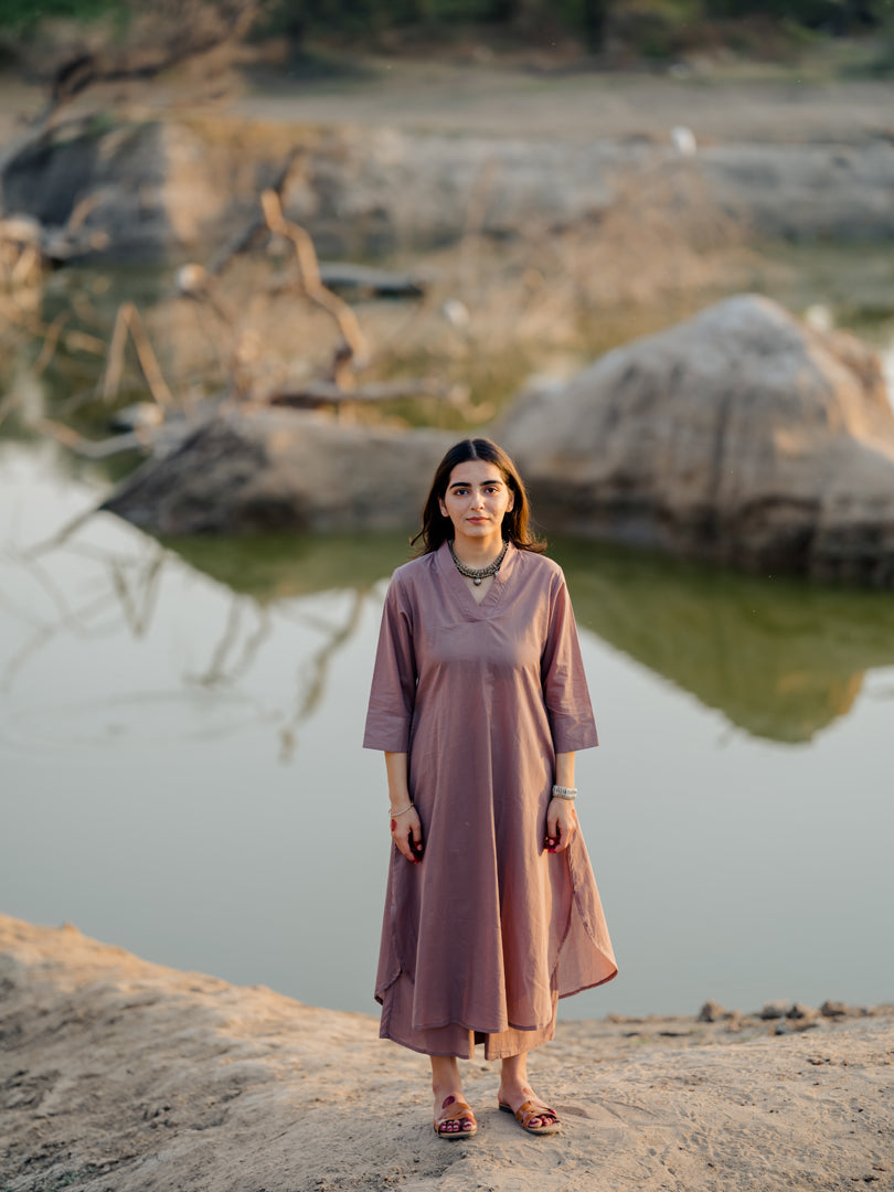 Mauve Kurta set with Dupatta