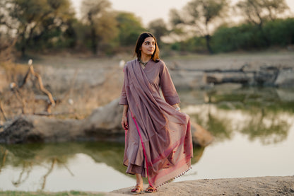 Mauve Kurta set with Dupatta
