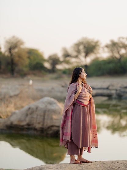 Mauve Kurta set with Dupatta