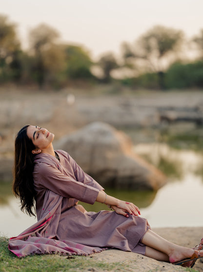 Mauve Kurta set with Dupatta