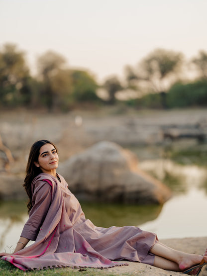 Mauve Kurta set with Dupatta