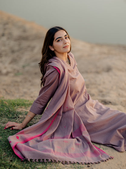 Mauve Kurta set with Dupatta