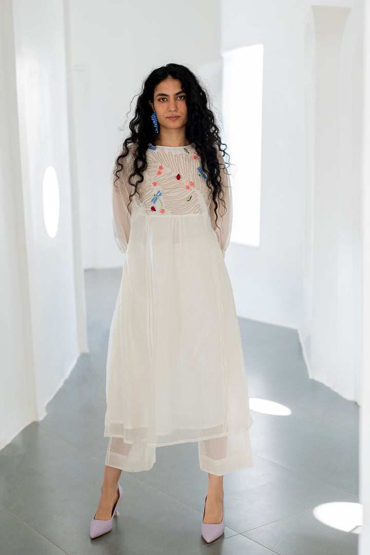 Morning Garden Chanderi Kurta and Palazzos Set