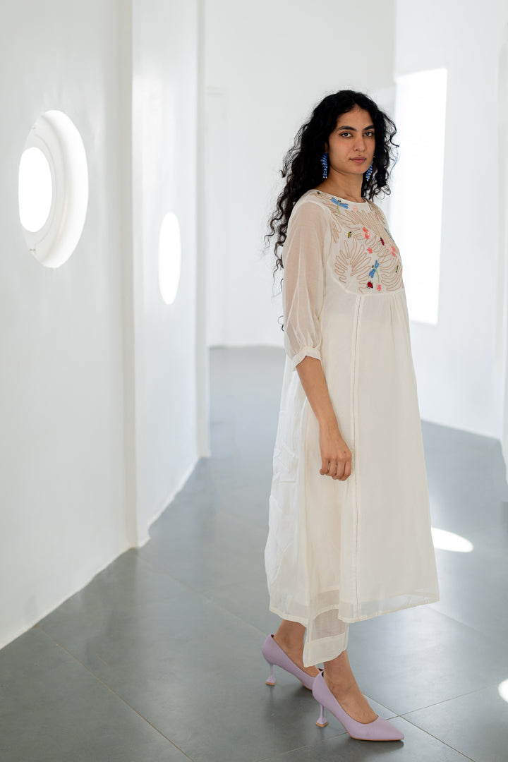 Morning Garden Chanderi Kurta and Palazzos Set