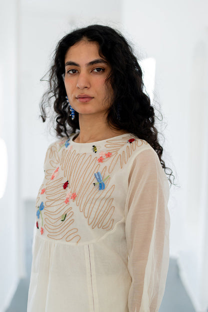 Morning Garden Chanderi Kurta and Palazzos Set