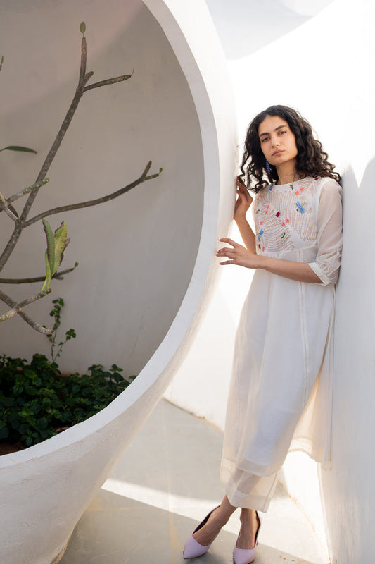 Morning Garden Chanderi Kurta and Palazzos Set