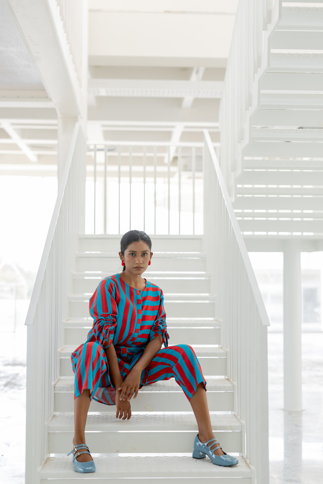 Poppy and Blue Stripe Co-Ord