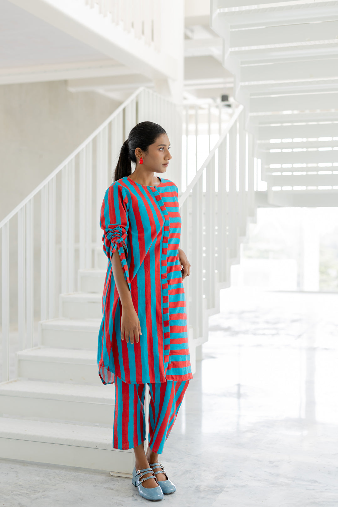 Poppy and Blue Stripe Co-Ord