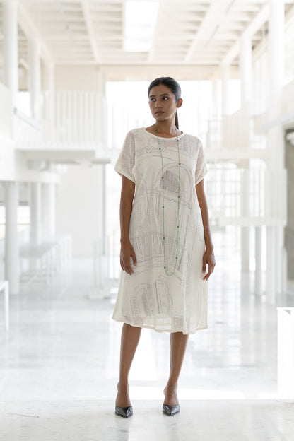 Vanilla Mesh Dress with Vistas Slip