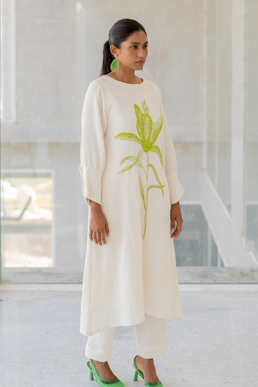 Vanilla Mist Embroidered Kurta