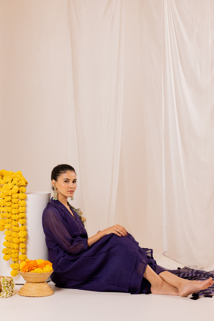 Amnaaya Kurta Set with Organza Dupatta