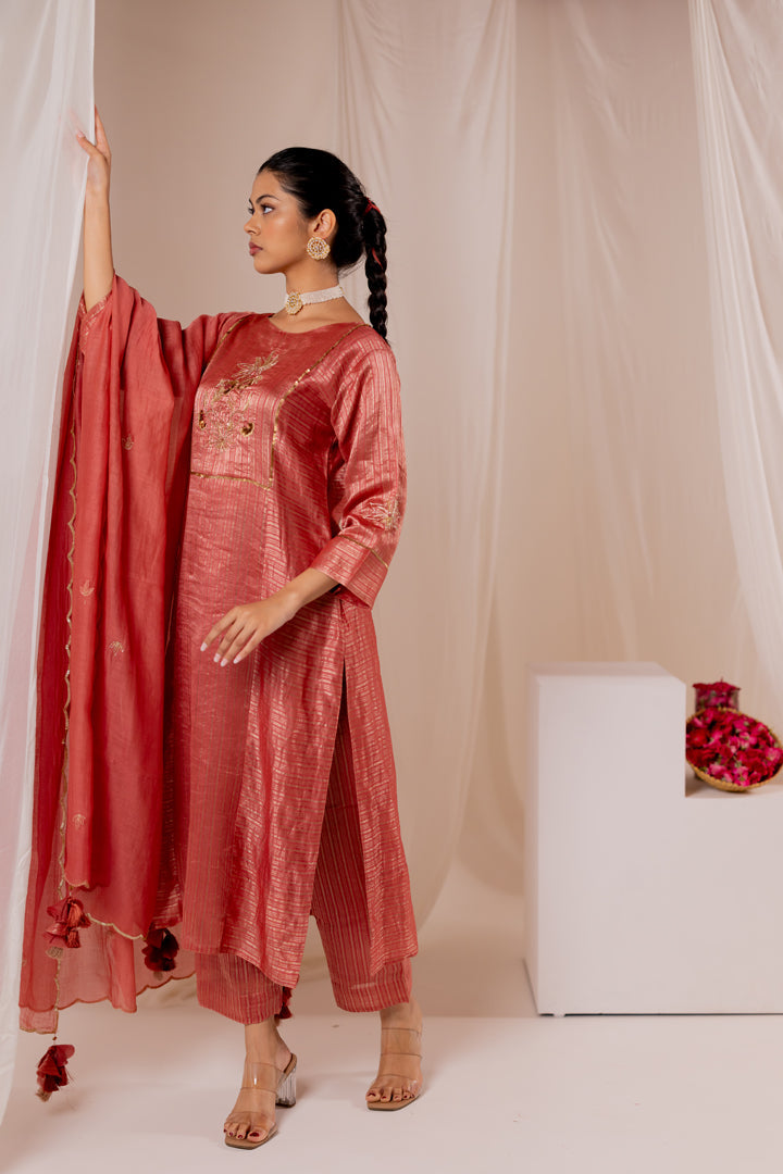 Ivara Kurta Set with Chanderi Dupatta