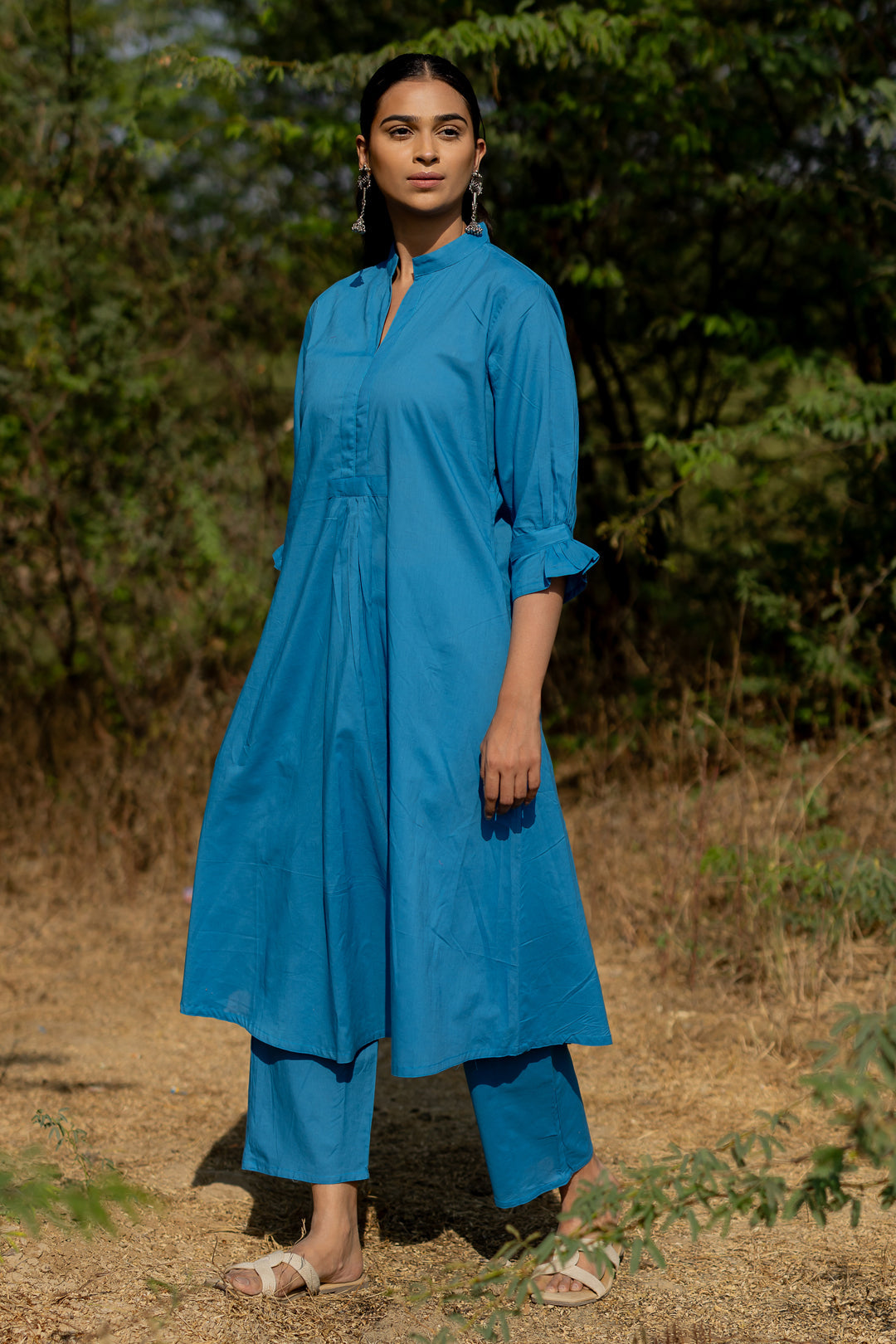 Cyan Blue Kurta Set