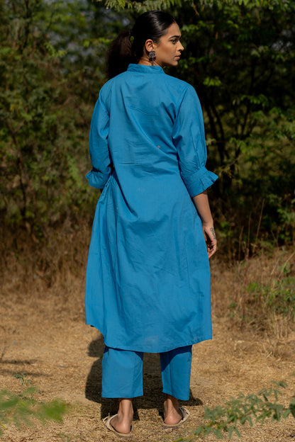 Cyan Blue Kurta Set