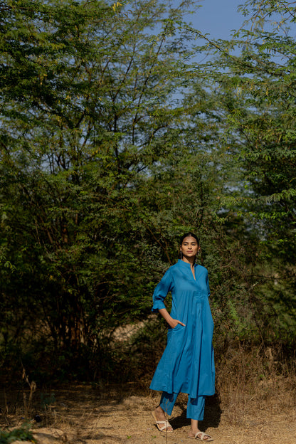 Cyan Blue Kurta Set