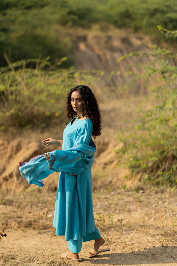 Maya Blue Kurta Set with Dupatta