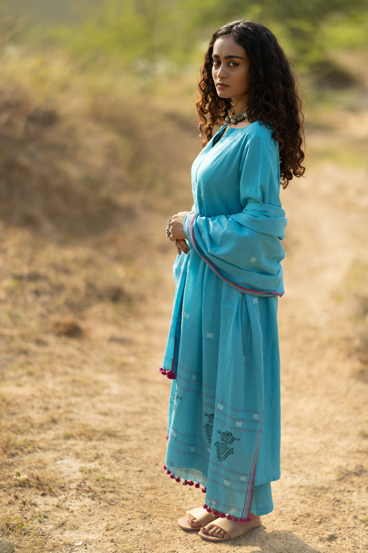 Maya Blue Kurta Set with Dupatta