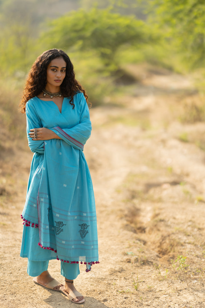 Maya Blue Kurta Set with Dupatta