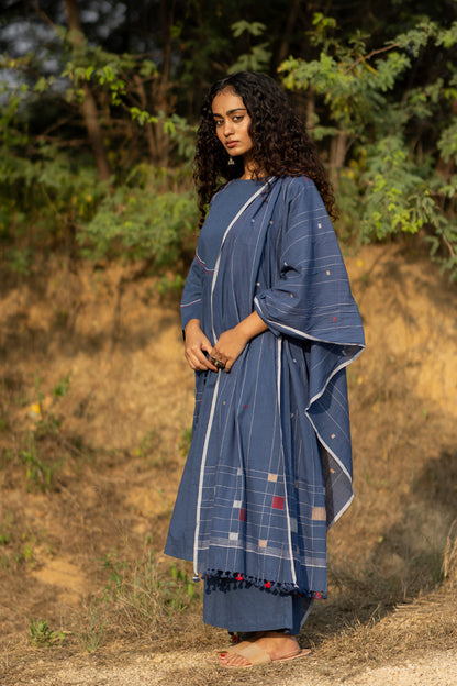 Earthy Blue Kurta Set