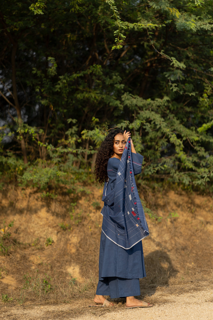 Earthy Blue Kurta Set