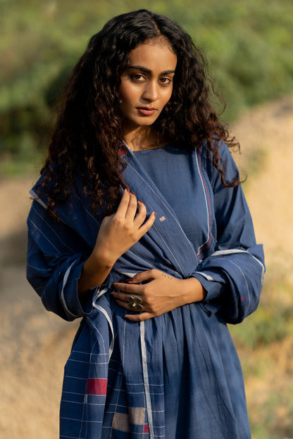 Earthy Blue Kurta Set with Dupatta