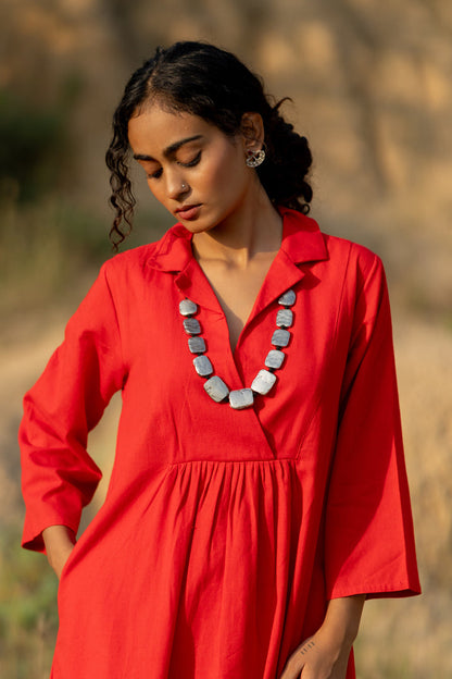 Tomato Red Kurta Set with Dupatta